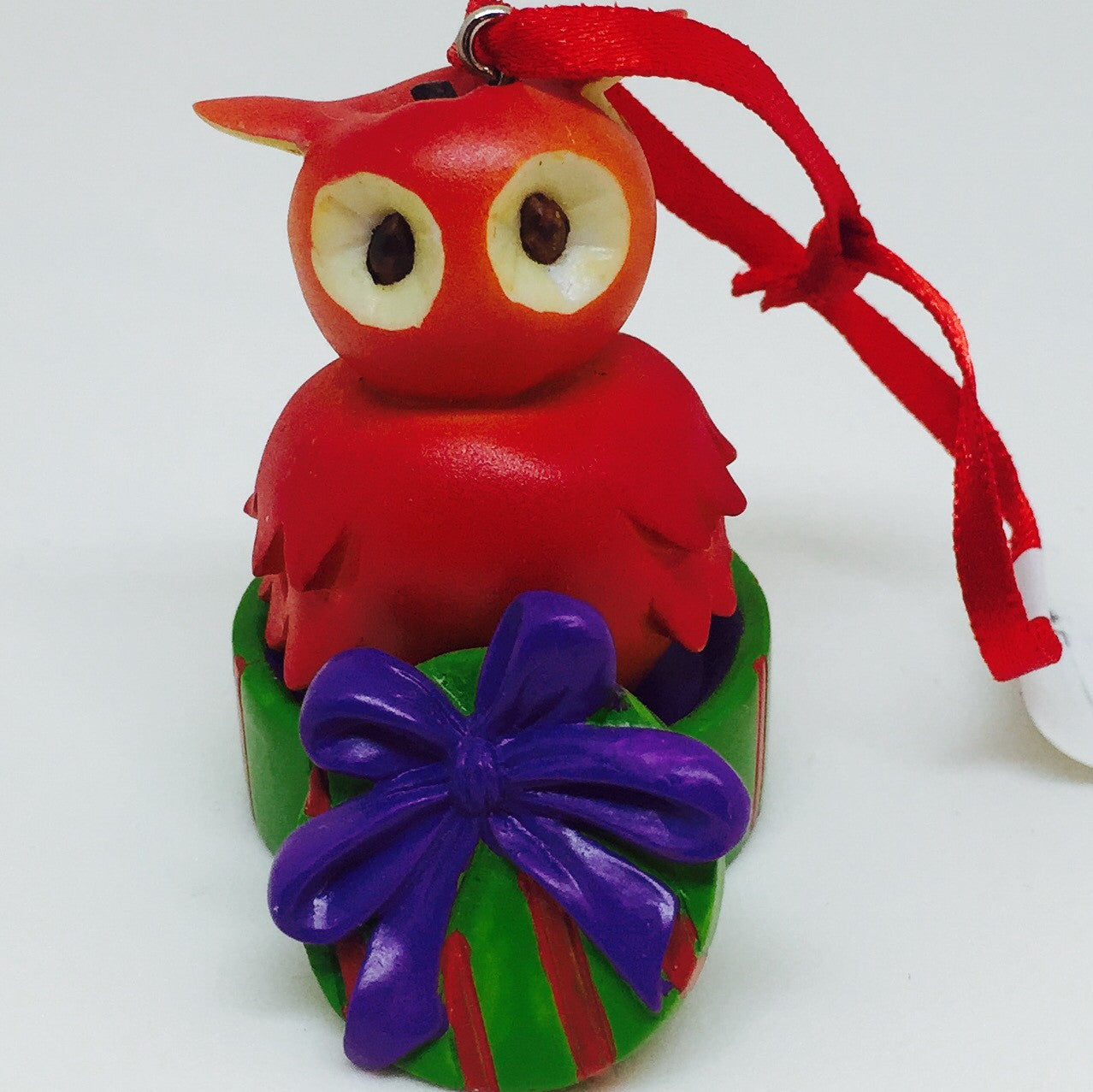Apple Owl In Present Ornament