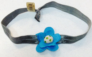 Silver With Blue Flower