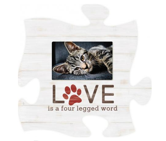 Love Is A Four Legged Word Puzzle Piece Frame