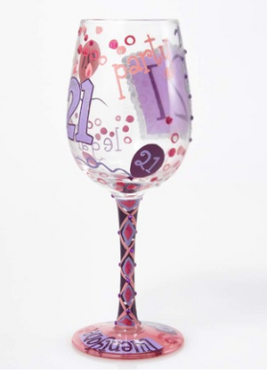 "21" Wine Glass
