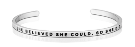 She Believed She Could. So She Did Bangle (Silver)