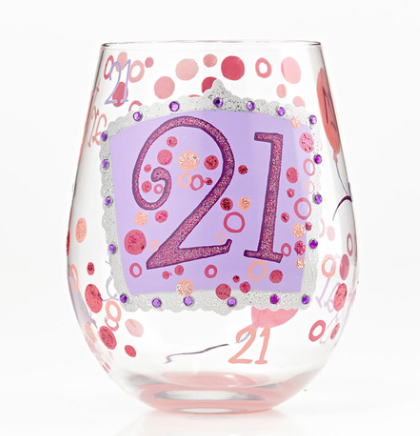 "21" Stemless Wine Glass