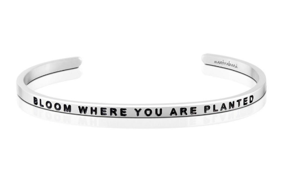 Bloom Where You Are Planted Bangle (Silver)