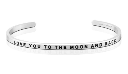 I Love You To The Moon And Back Bangle (Silver)