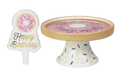 Birthday Donut Plate Set with Sign