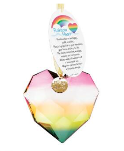 Acrylic Rainbow Heart Ornament