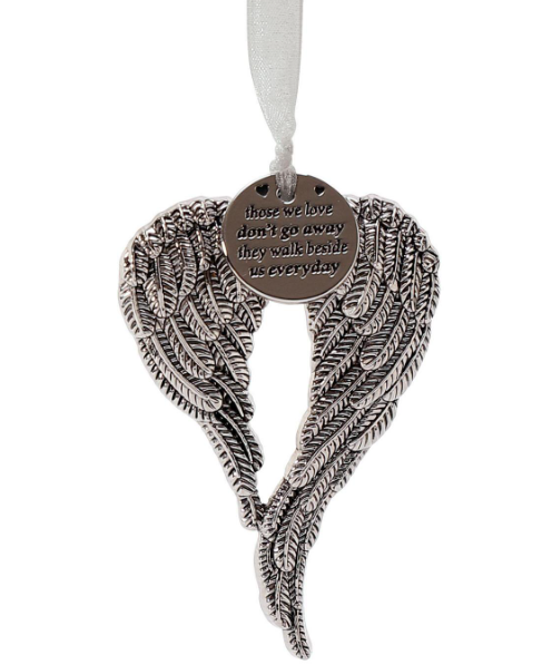 Pewter Angel Wings Ornament-Loved One