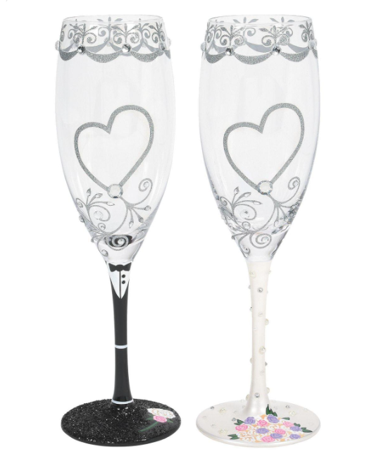 Mr. & Mrs. Champagne Glasses Set of 2