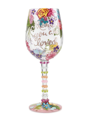 “Mom You Are Loved” Wine Glass