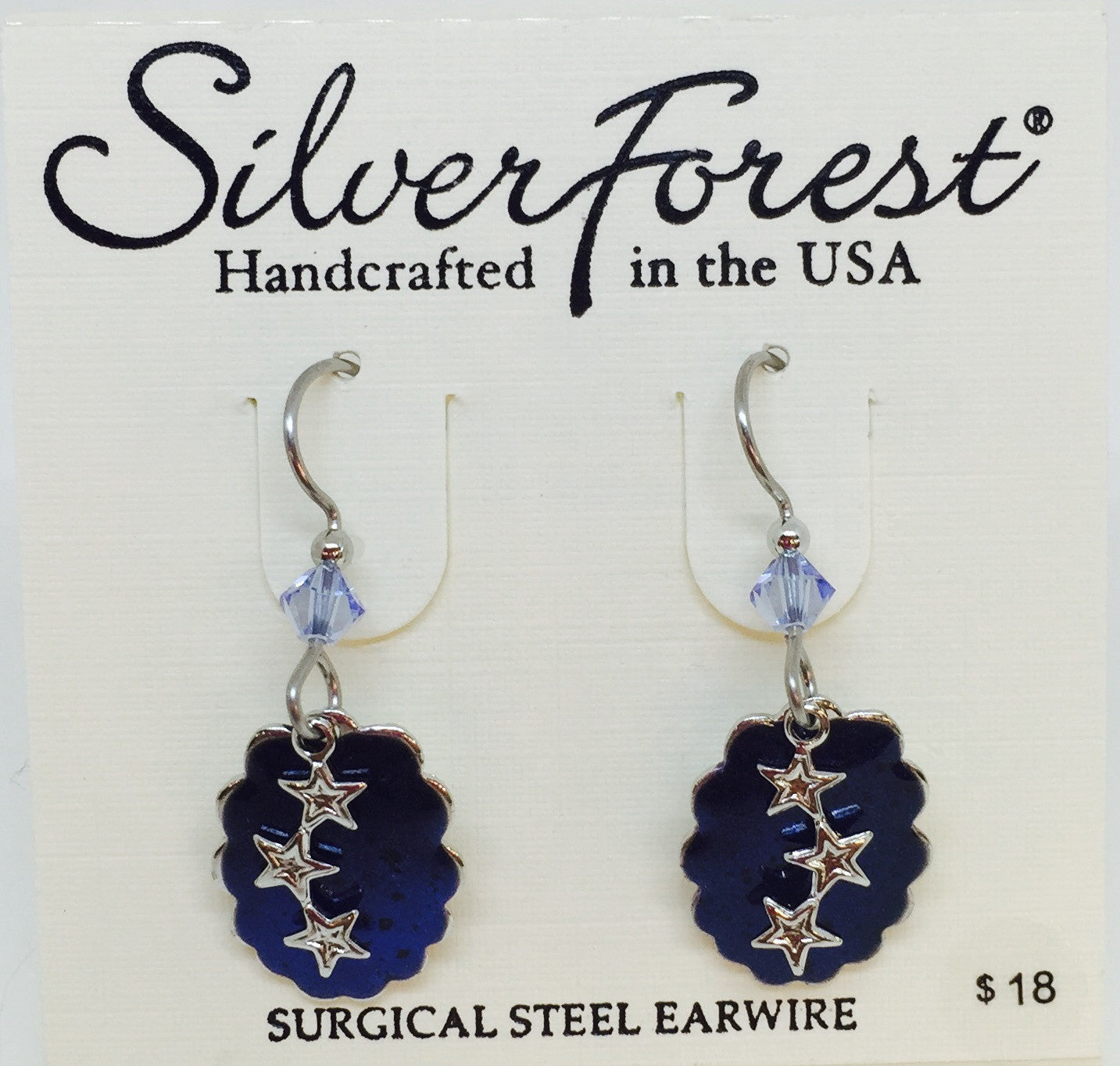 Blue And Silver Star Earring