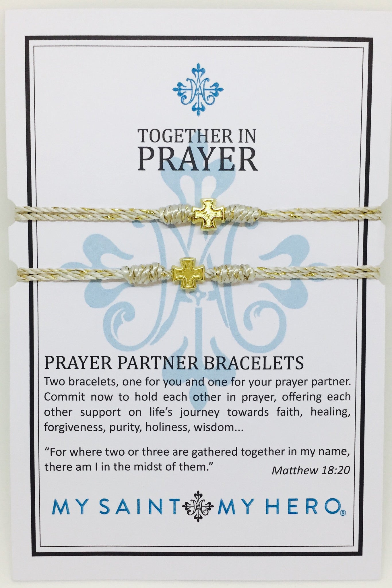 Prayer Partner Bracelet-Metallic Gold/Gold