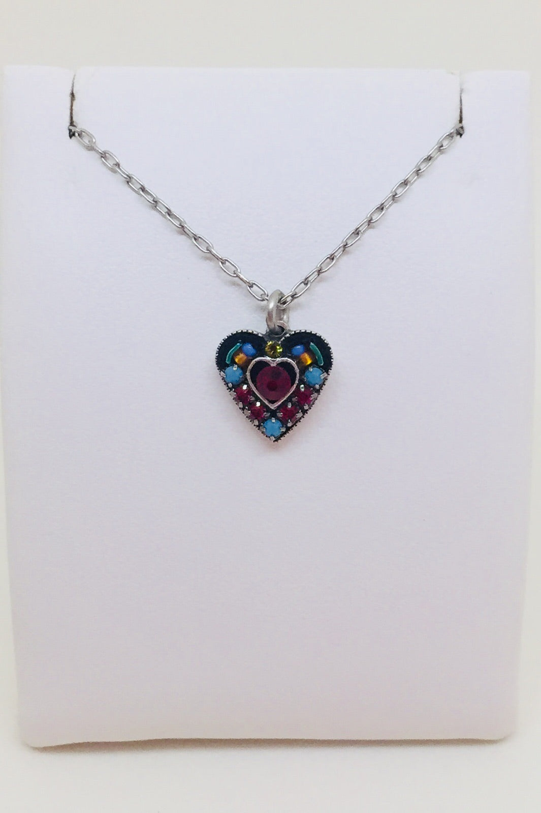 Small Red Crystal Heart Pendant-Multi Color