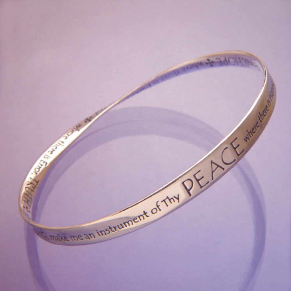 Mobius Strip Bracelet "St. Francis Prayer-Peace"