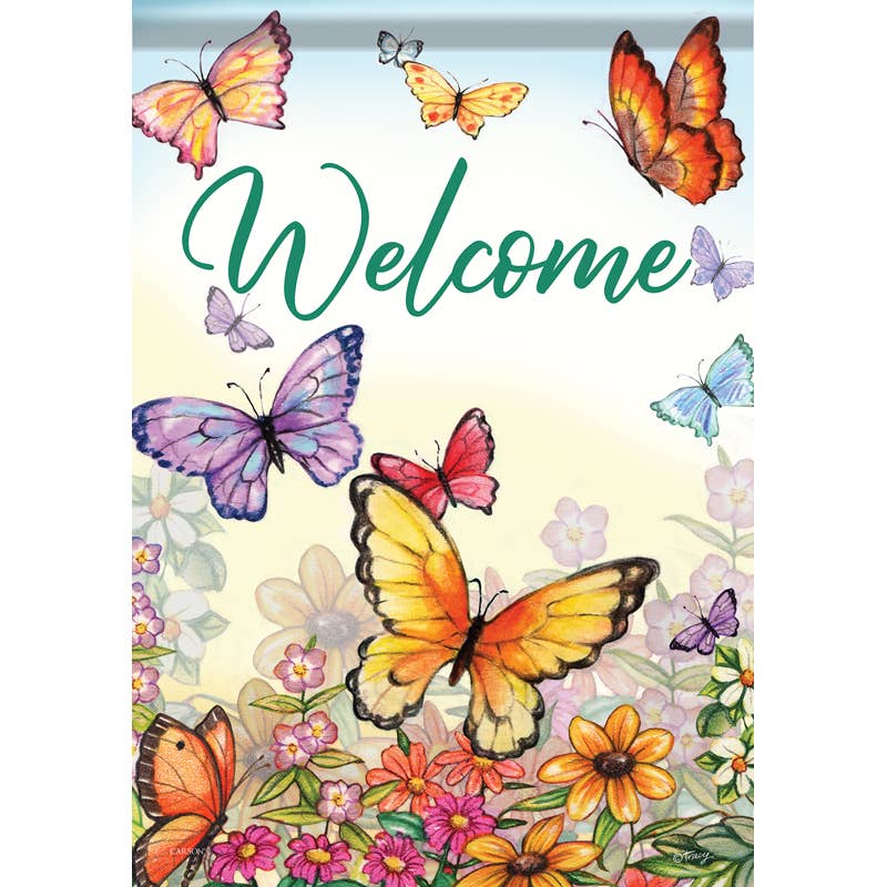 "Welcome Butterflies Dura Soft™ Garden Flag