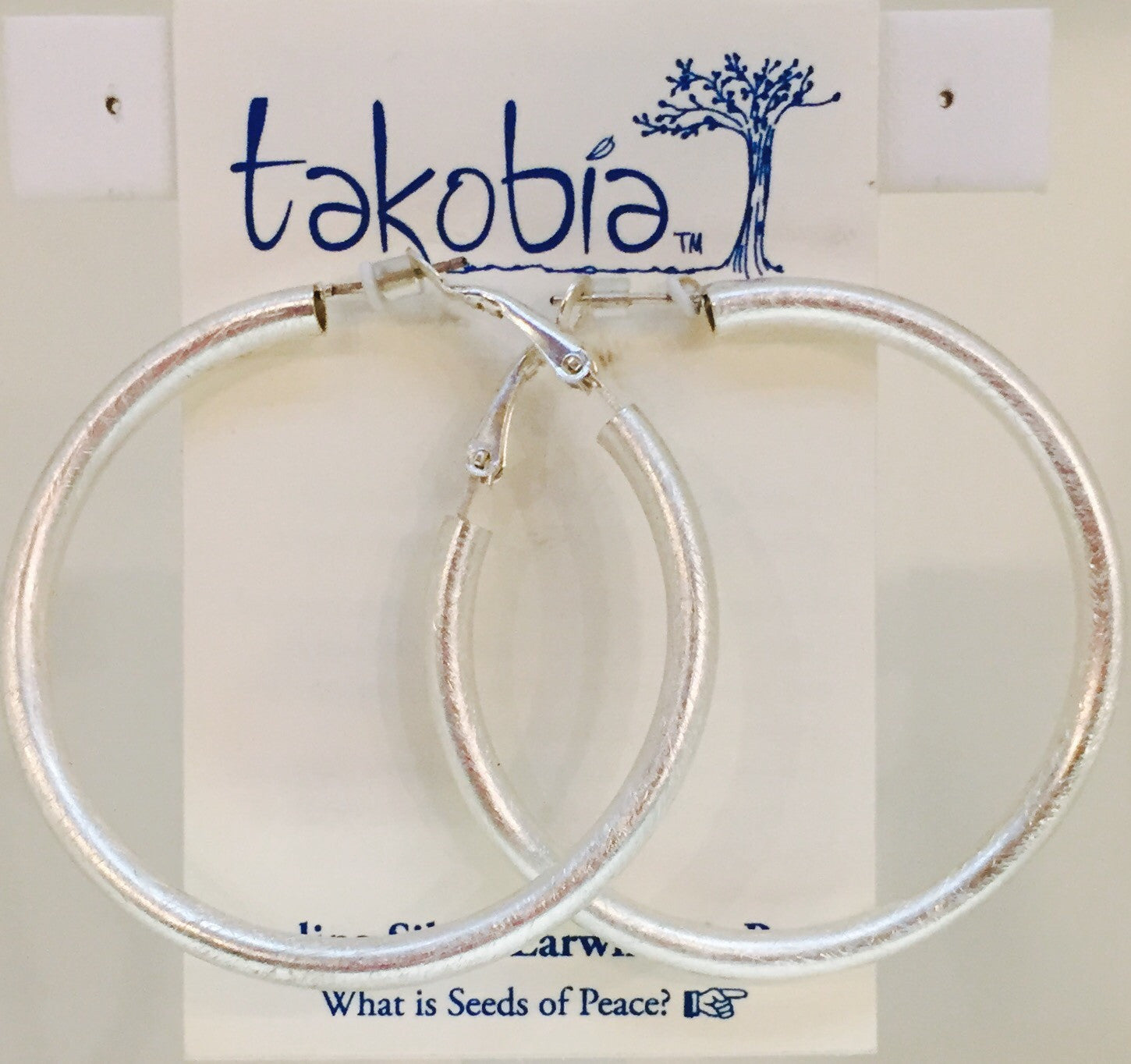 50mm Thick Hoop Earrings (Silver)