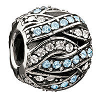 Sterling Silver w Stone - Entwined Jewels - Clear & Blue Swarovski