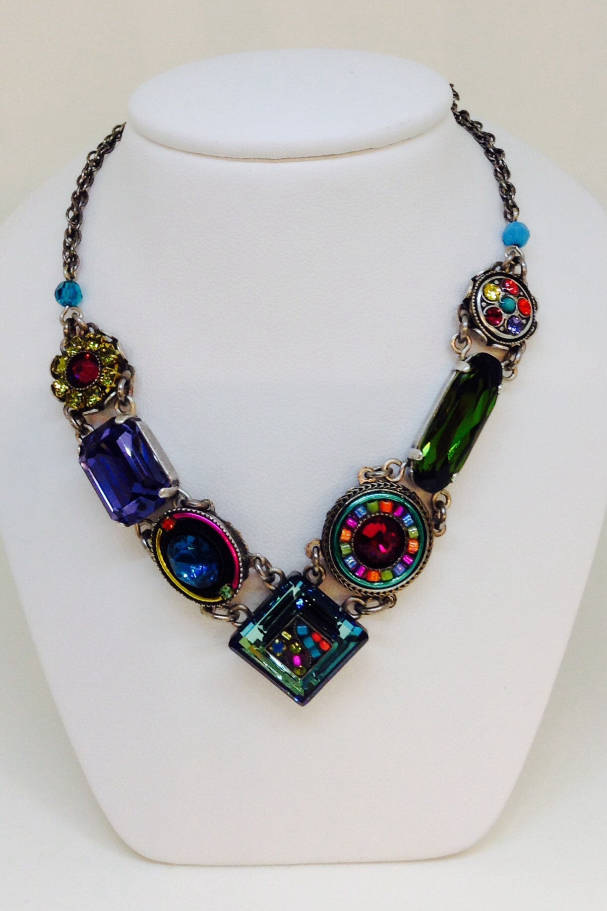 La Dolce Vita Crystal V Necklace-Multi Color