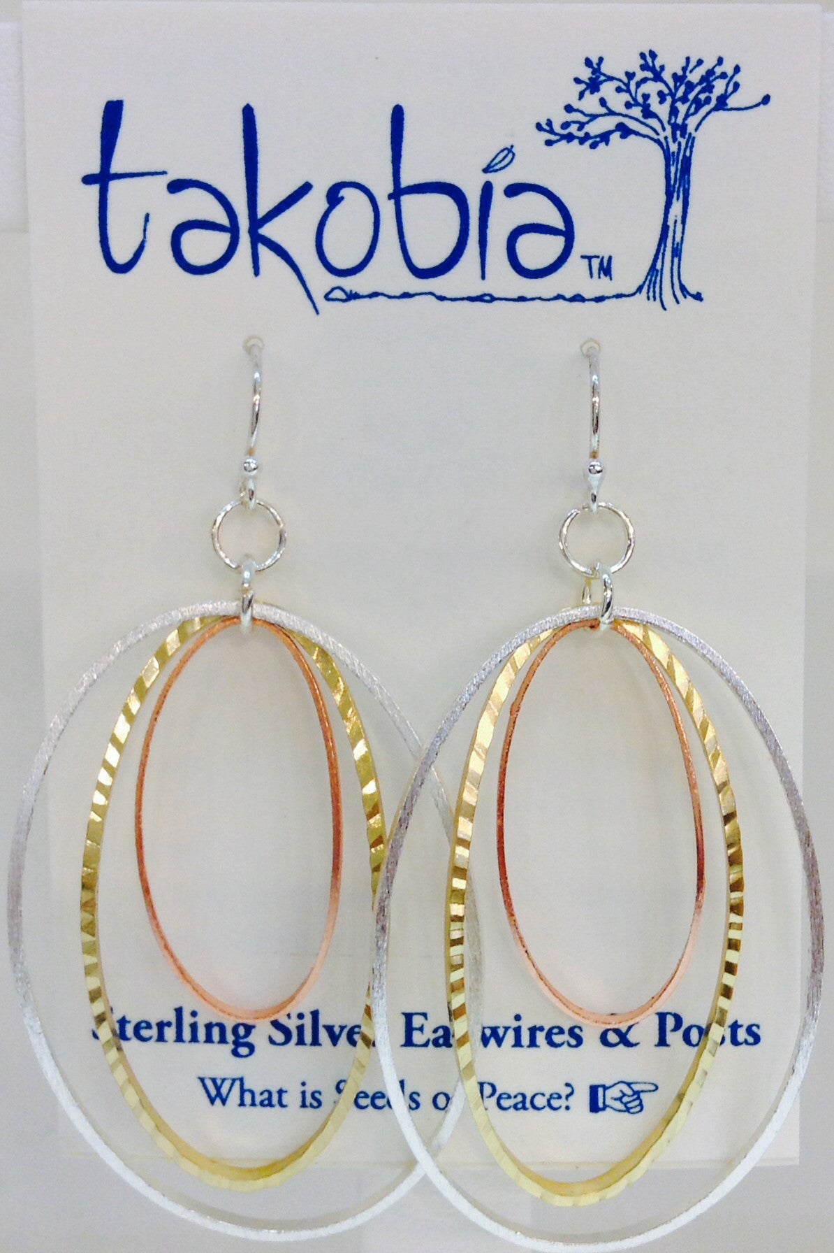 Tricolor Bent Hoop Earring