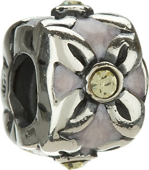 Sterling Silver w Enamel and Stone - Spring Bouquet - Citrine CZ