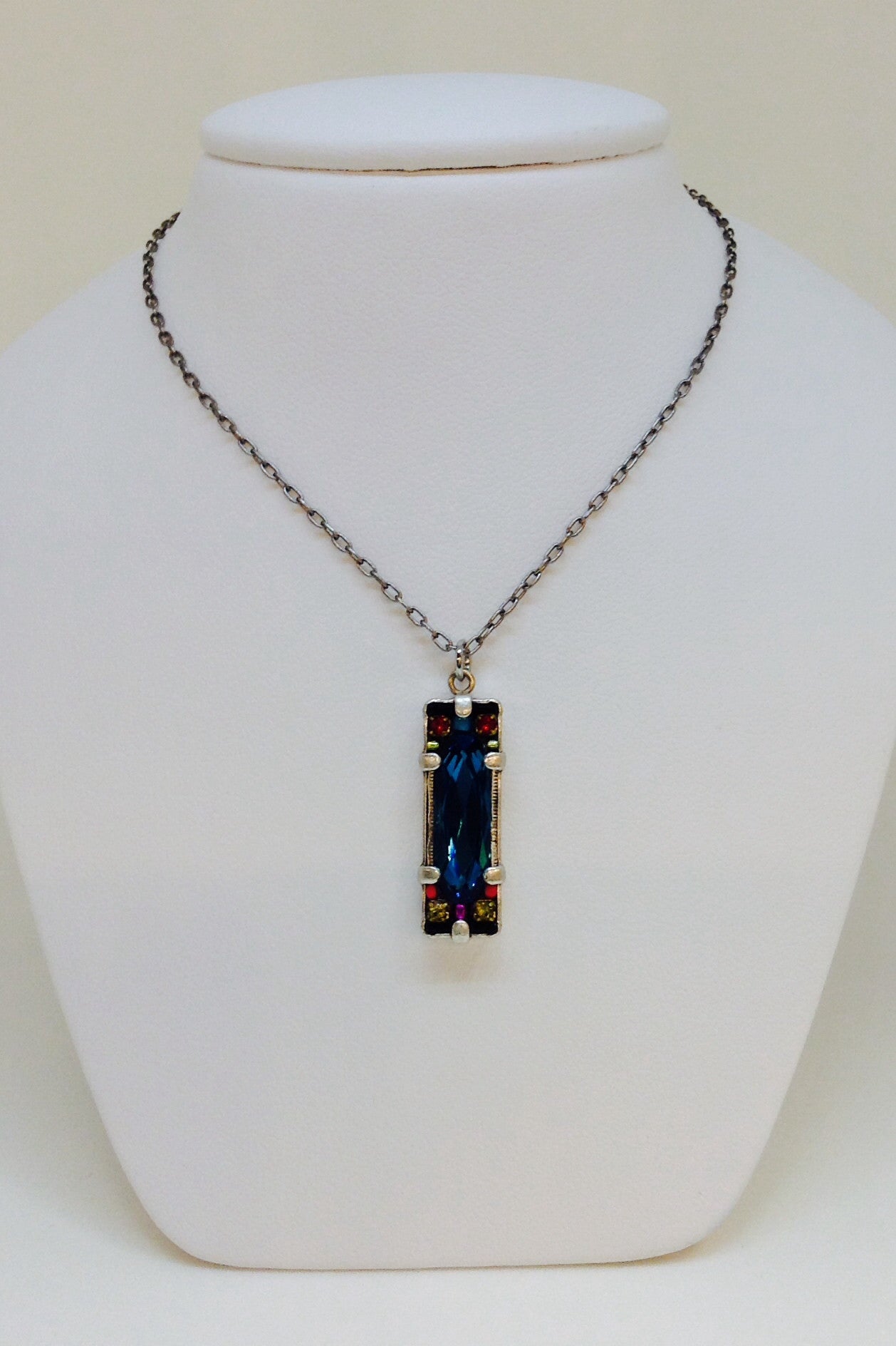 Crystal Pendent Necklace-Indicolite