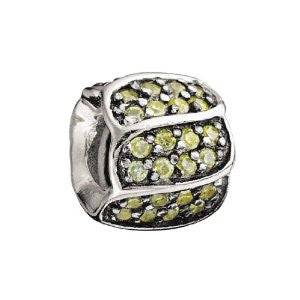 Sterling Silver w Stone - Jeweled Petals - Golden CZ