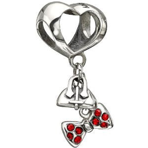 Disney - Sterling Silver w Stone - Fashionably Tied - Red Swarovski