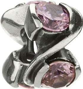 Sterling Silver w Stone - Forever - Light Pink CZ