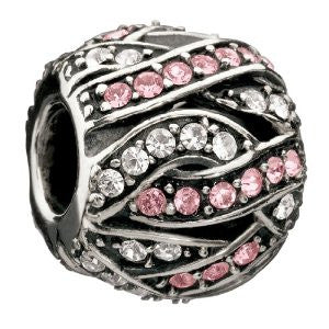 Sterling Silver w Stone - Entwined Jewels - Clear & Pink Swarovski
