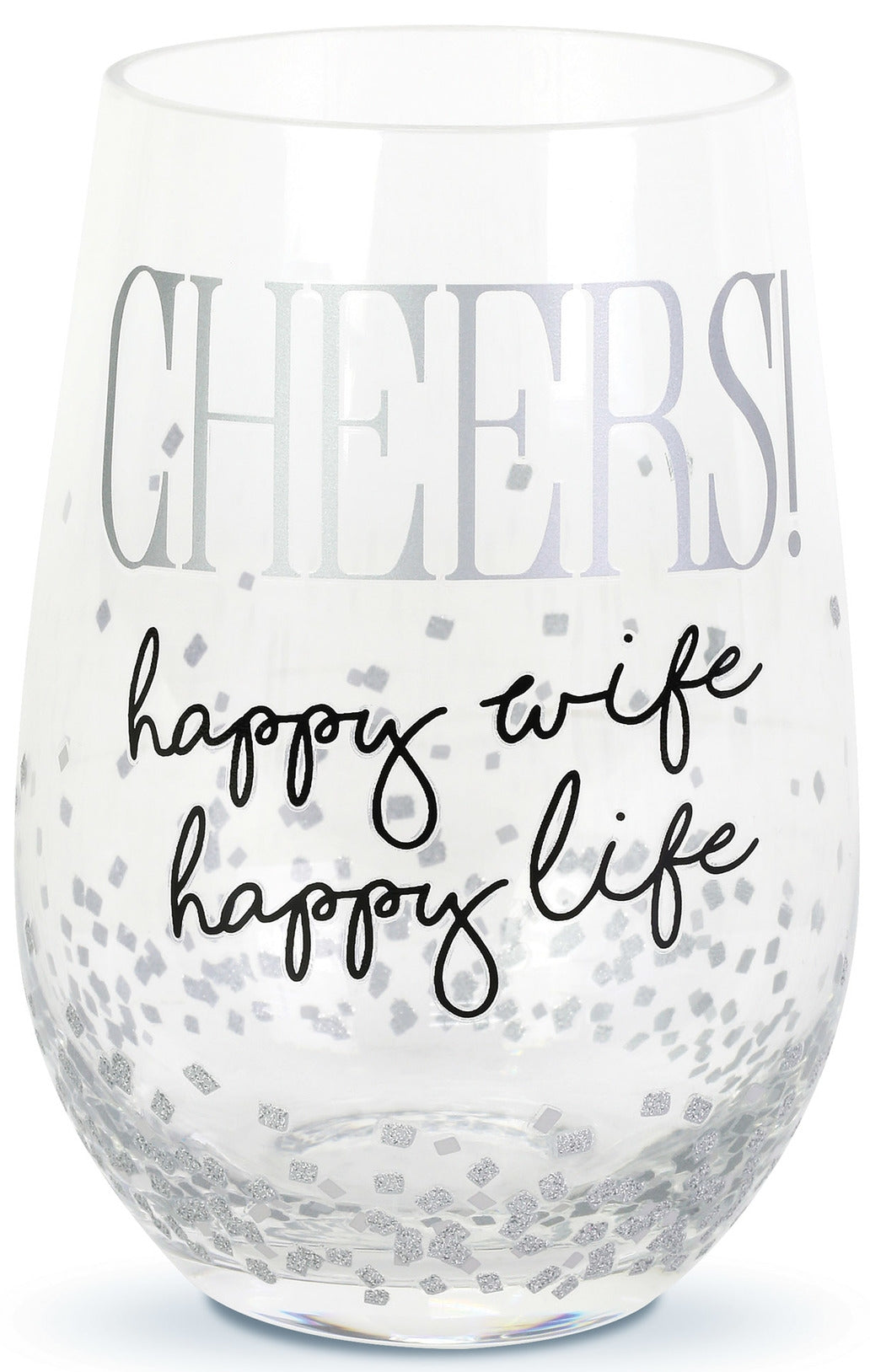 Happy Wife Stemless Wine Glass