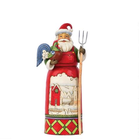 “Homestead Holiday” Santa w/ Farm Scene Figurine