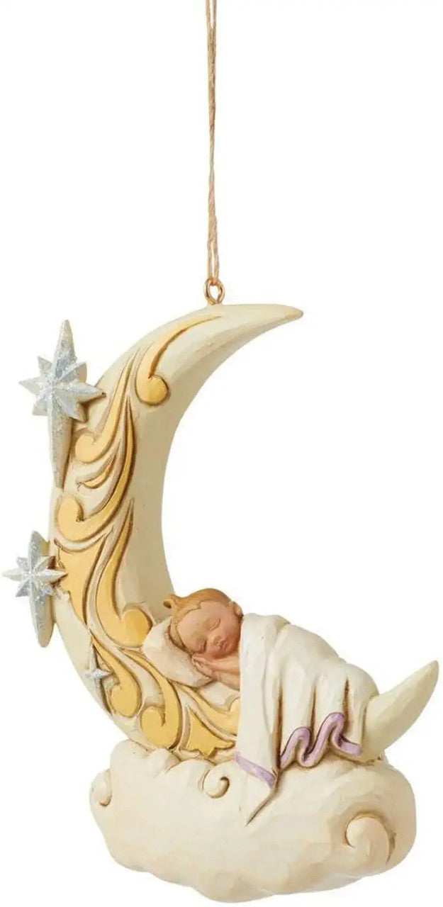 Baby Sleeping on Moon Ornament