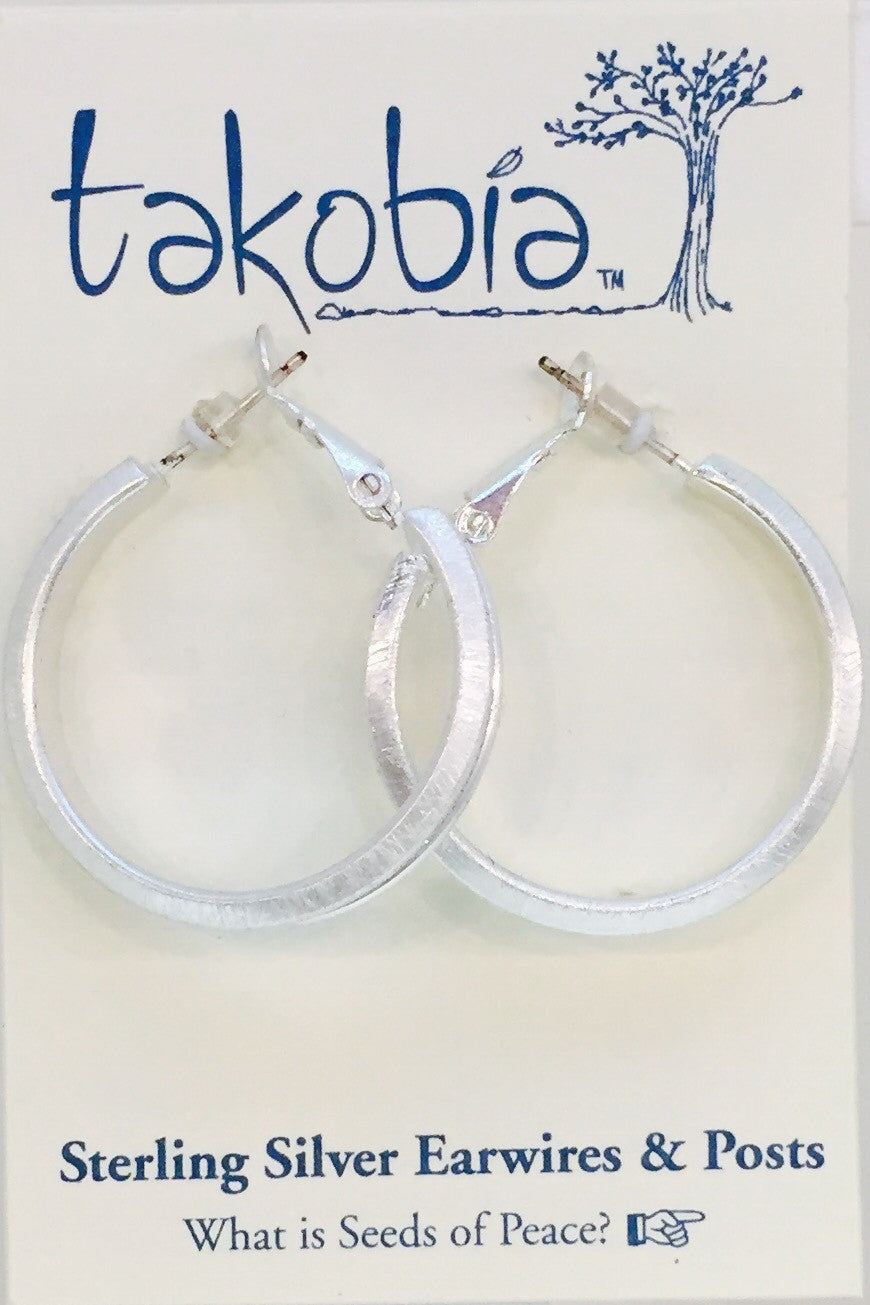 Silver Hoop w/ Inlaid Glitter Earring