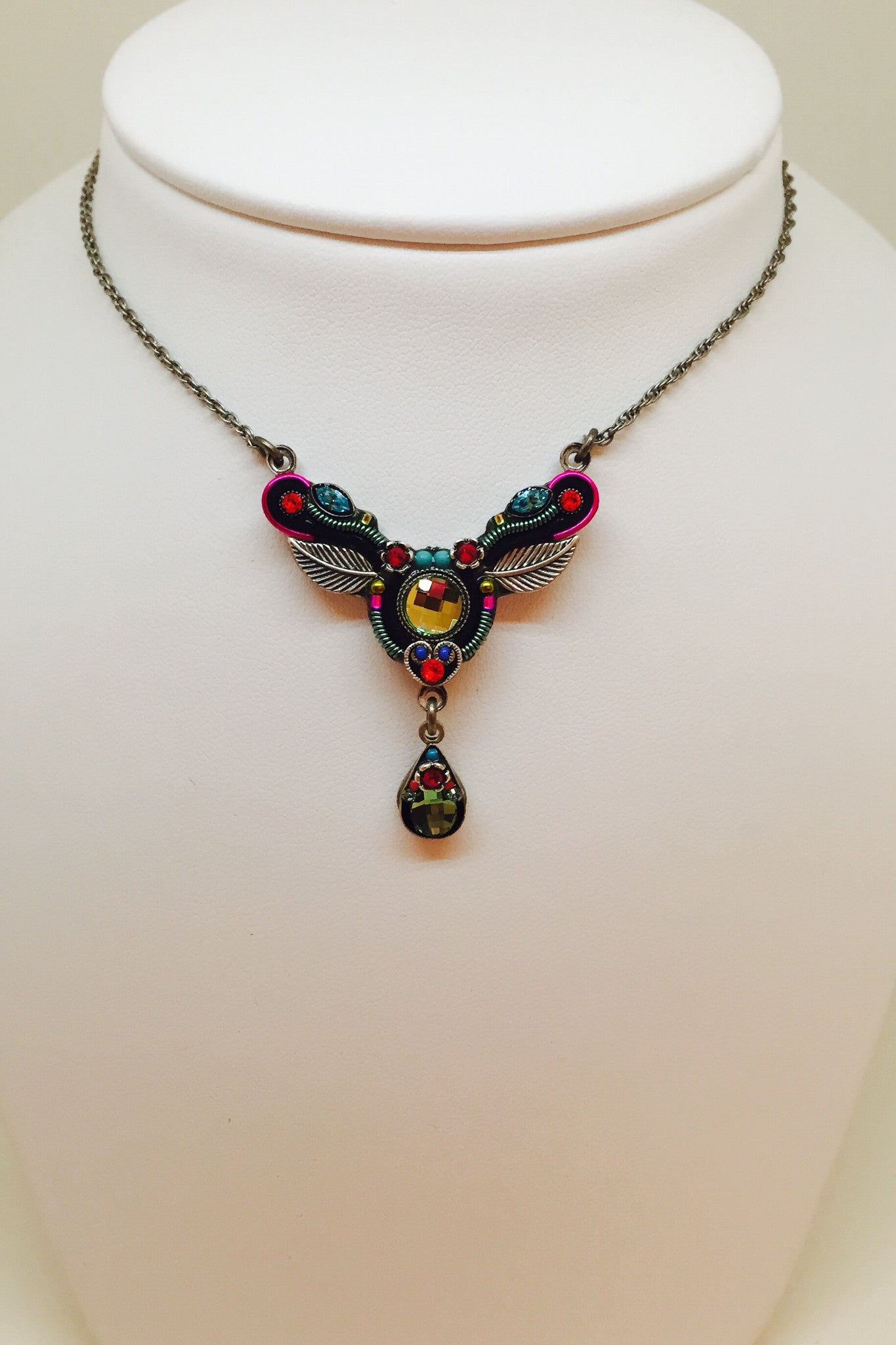 Organic Leaf Necklace-Multicolor