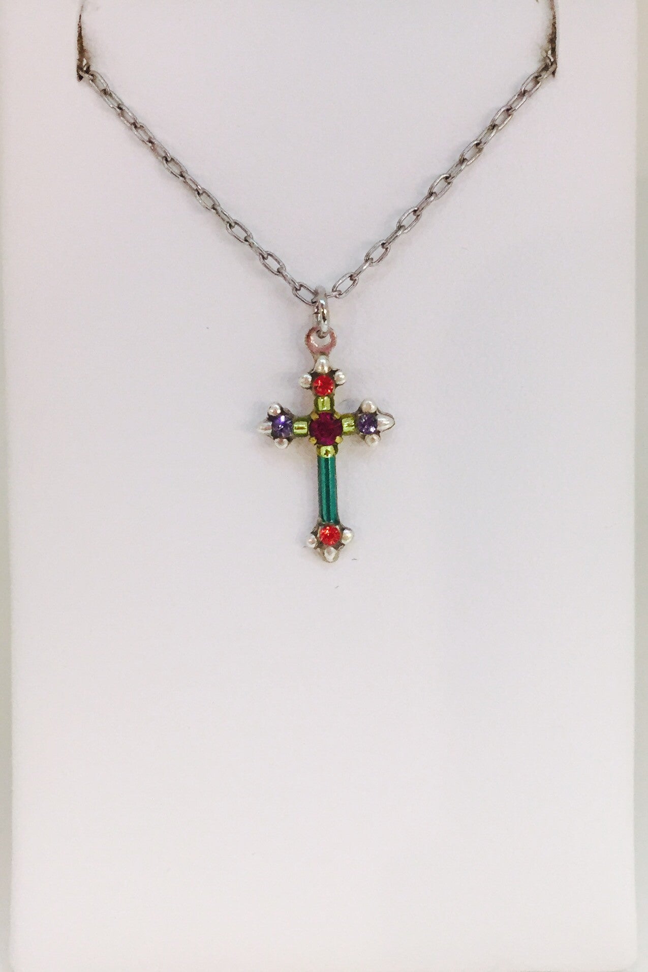 Dainty Color Cross Necklace-Multi Color