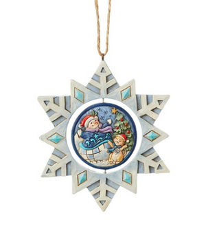 Snowflake Ornament with Snowman Rotation