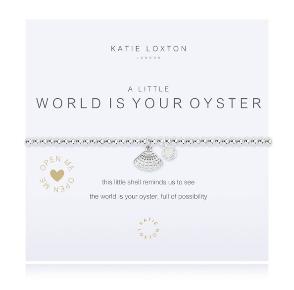 A little WORLD IS YOUR OYSTER bracelet
