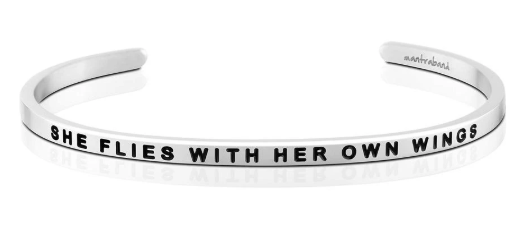 She Flies With Her Own Wings Bangle (Silver)