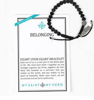 Belonging-Heart Upon Heart Bracelet-Hematite/Silver/Black