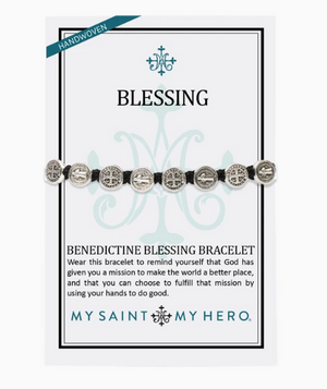 Benedictine Blessing Bracelet-Black/Silver
