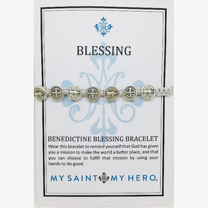 Benedictine Blessing Bracelet-Metallic Silver/Silver