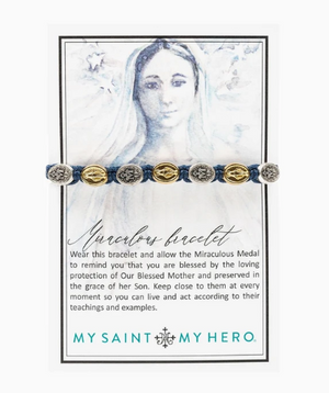 Miraculous Mary Blessing Bracelet-Black/Silver