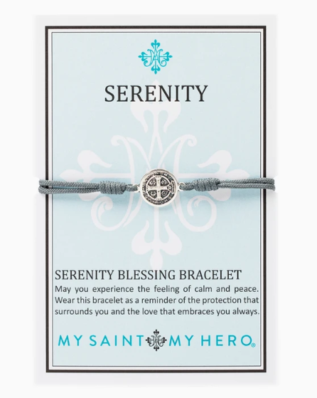 Serenity Blessing Bracelet-Slate/Silver
