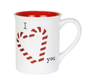 Christmas Glitter Candy Cane Mug