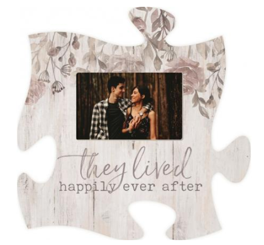 They Lived Happily Ever After Puzzle Piece Frame