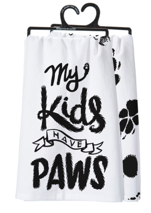 "Kids Have Paws" Dish Towel