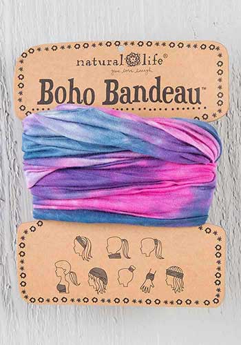 Boho Bandeau Tie-Dye Pink/Blue/White