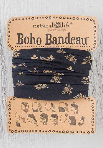 Boho Bandeau Black/Cream Floral