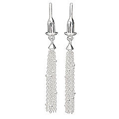 Sterling Silver Earring Bead Drop - Silver Tassel