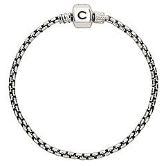 Silver Box Chain Bracelet - Oxidized (18 cm/7.1 in)