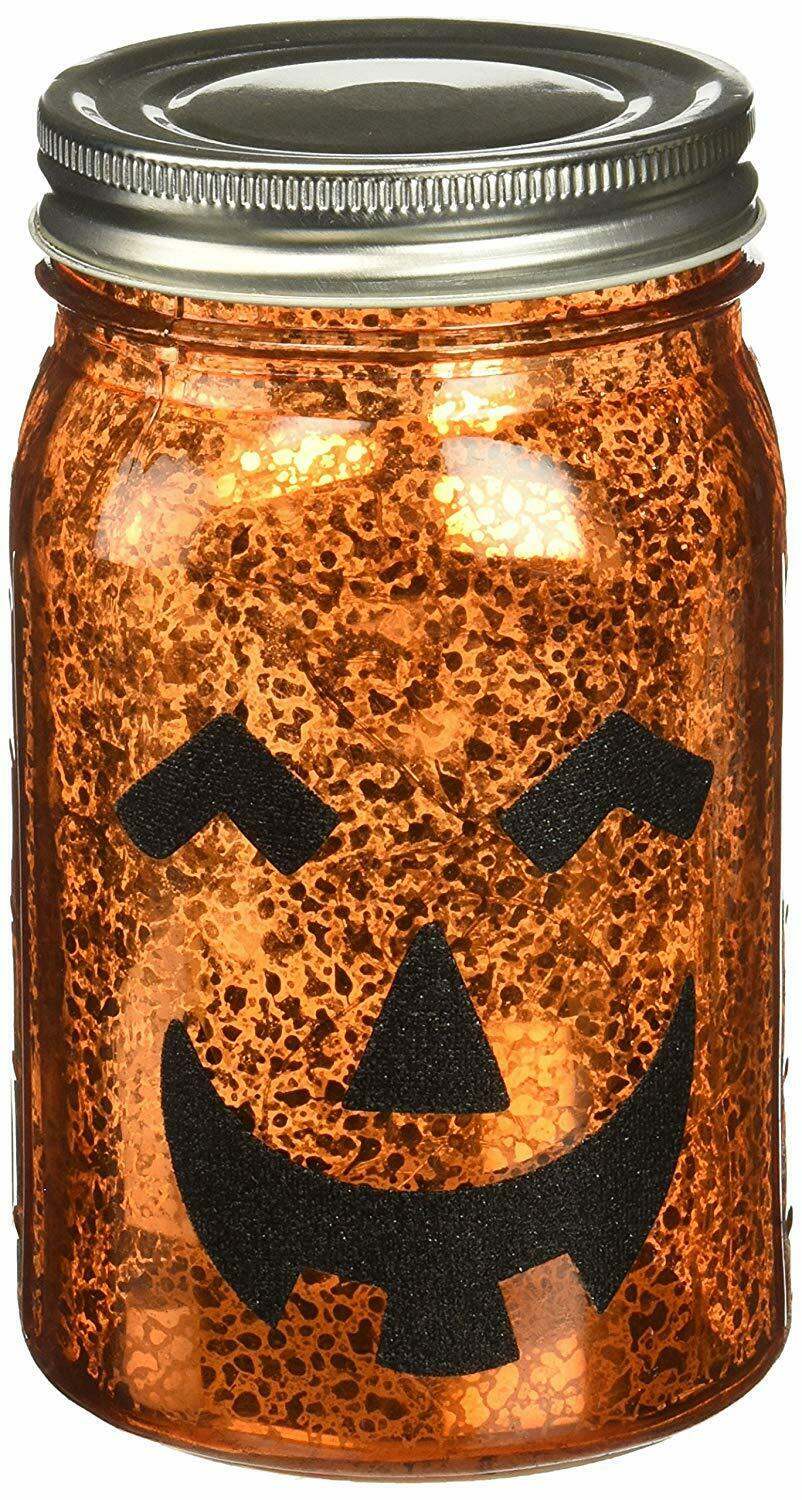 Light Up Halloween Pumpkin Jar